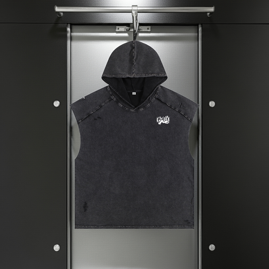 Snow Washed Boxy Hooded Tank Top